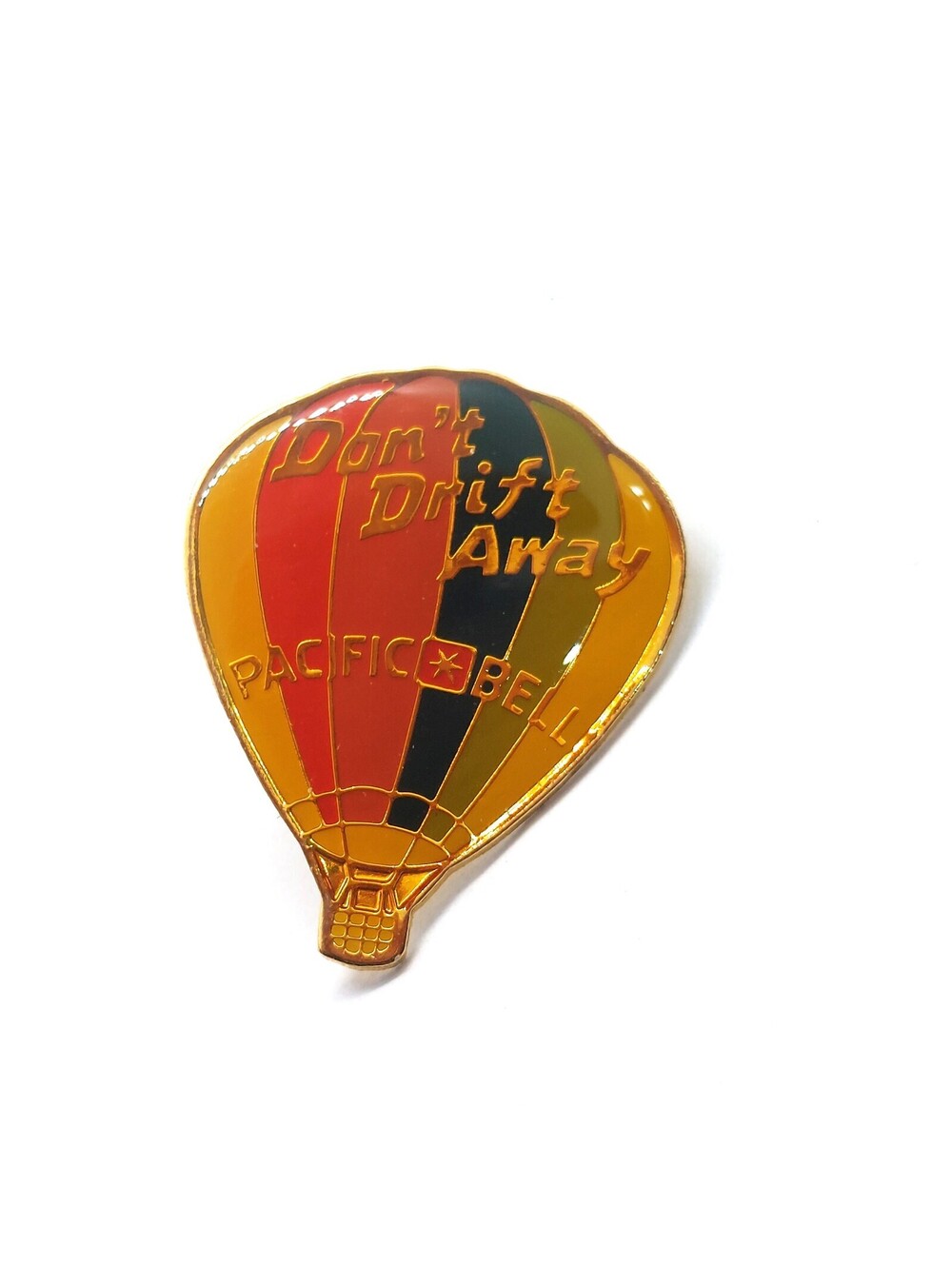 Vintage Pacific Bell Hot Air Balloon Dont Drift Away Enamel Pin Corporate